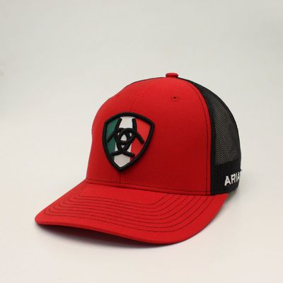 Ariat Mens Snapback 112 Mexican Flag Patch Red A300011704 Ariat Mens Snapback 112 Mexican Flag Patch Red A300011704
