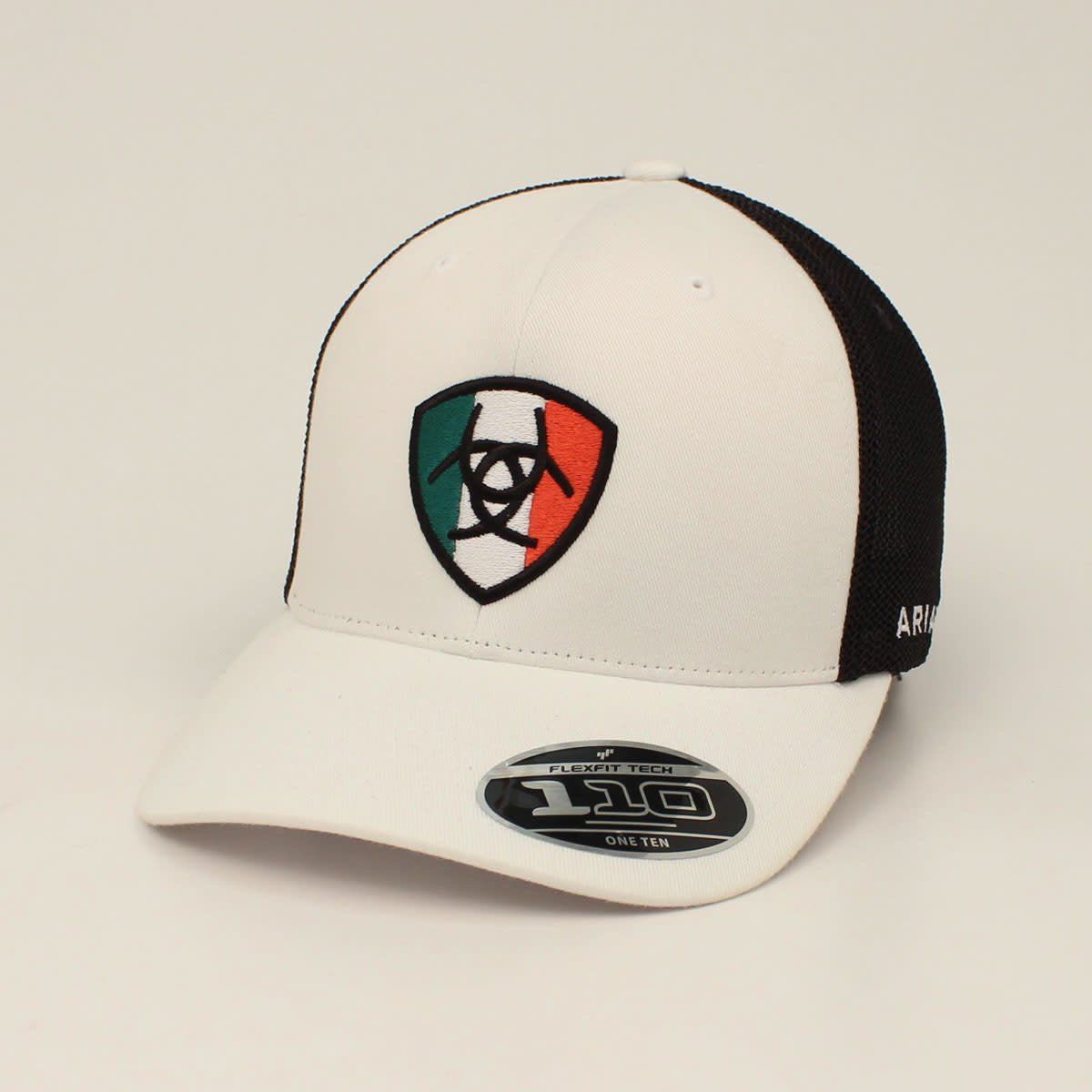 Ariat Mens Snap Back FlexFit 110 Mexican Shield White A300011705