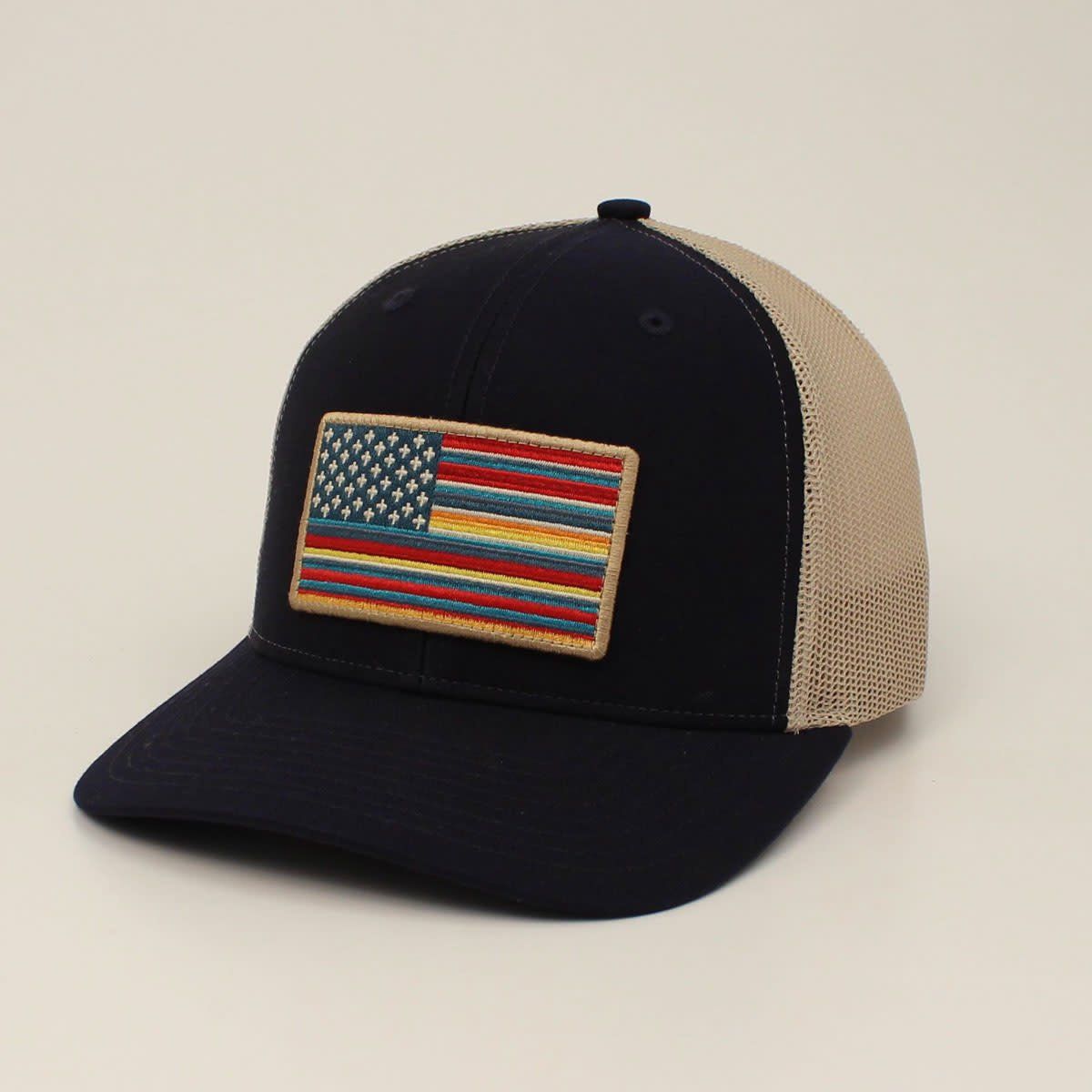 Ariat Men's Richardson 112 USA Flag Patch Mesh Snapback Cap- Navy (A300020003)