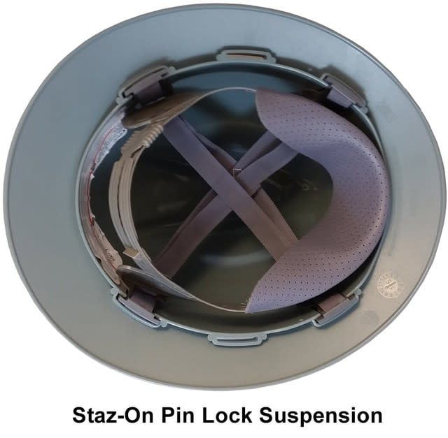 MSA V-GARD FULL BRIM HARD HATS W/ STAZ-ON SUSPENSIONS GRAY - 454731