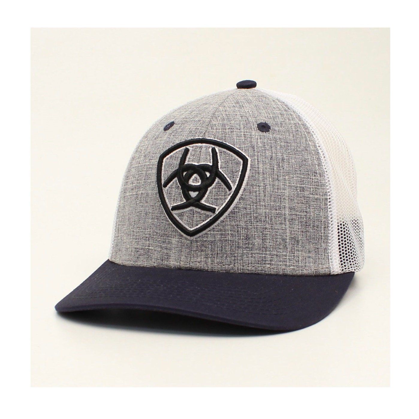 Ariat Men's Embroidered Logo Mesh Back Snapback Cap – Navy & Grey (A300011403) Ariat Men's Embroidered Logo Mesh Back Snapback Cap – Navy & Grey (A300011403)