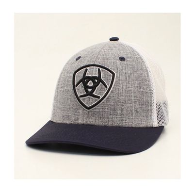 Ariat Men's Embroidered Logo Mesh Back Snapback Cap – Navy & Grey (A300011403)