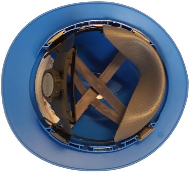 MSA Blue Advance Full Brim Vented Hard hat with 4 point Ratchet Suspension 10167912