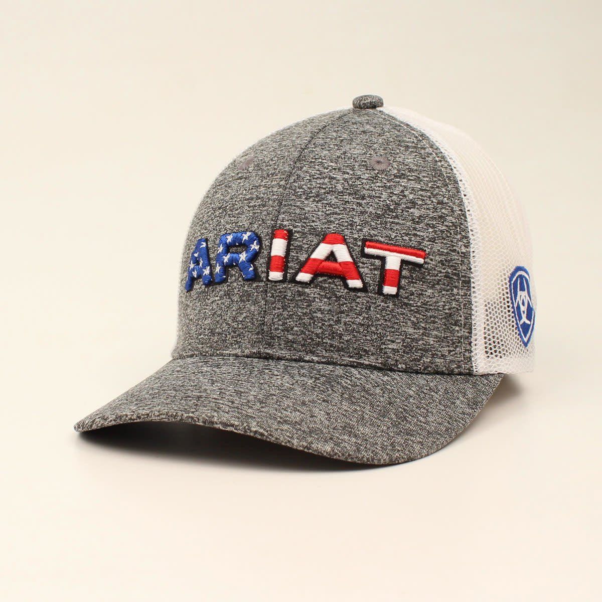 Ariat Mens Cap SB Embroidered USA Flag Gray A300009406 Ariat Mens Cap SB Embroidered USA Flag Gray A300009406