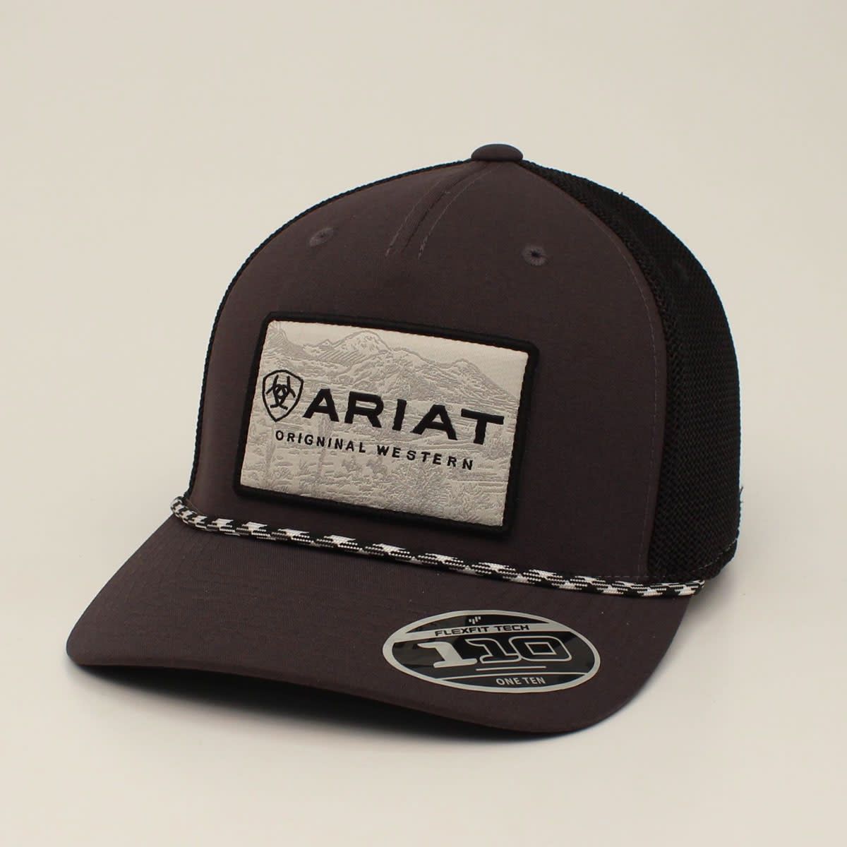 Ariat Mens Snap Back FlexFit 110 Patch Rope Black A300019001 Ariat Mens Snap Back FlexFit 110 Patch Rope Black A300019001