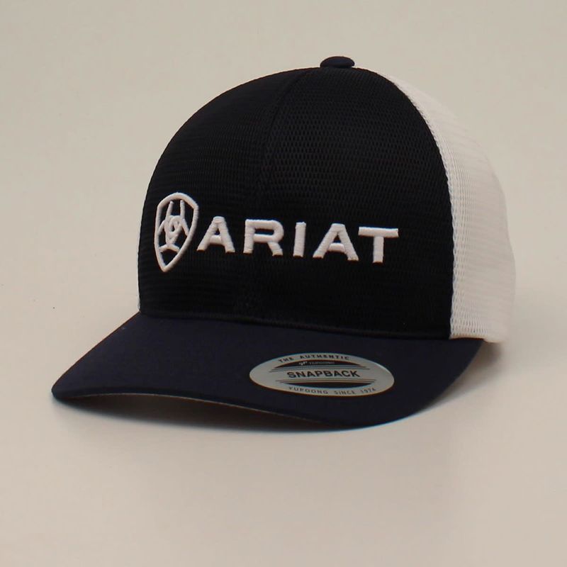 Ariat Men's Flexfit Snapback Cap – Navy/White Embroidered Logo (A300044003)