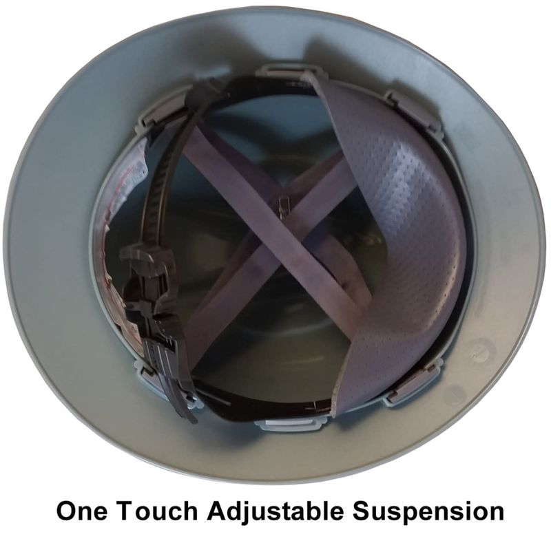 MSA V-GARD FULL BRIM HARD HATS W/ ONE TOUCH SUSPENSIONS GRAY - 10058319