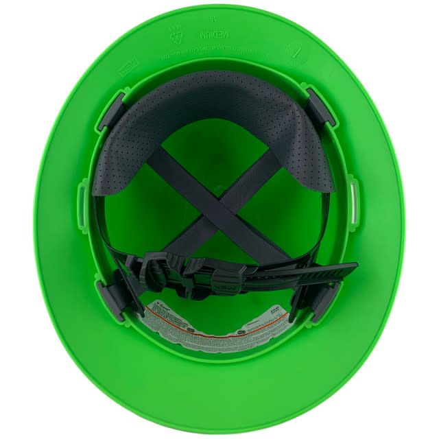MSA IT-815570 V-Gard Full Brim Hard Hats with One-Touch Suspensions Lime Green