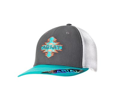 Ariat Women's Aztec Logo Mesh Back Cap – Grey (1511206) Ariat Women's Aztec Logo Mesh Back Cap – Grey (1511206)