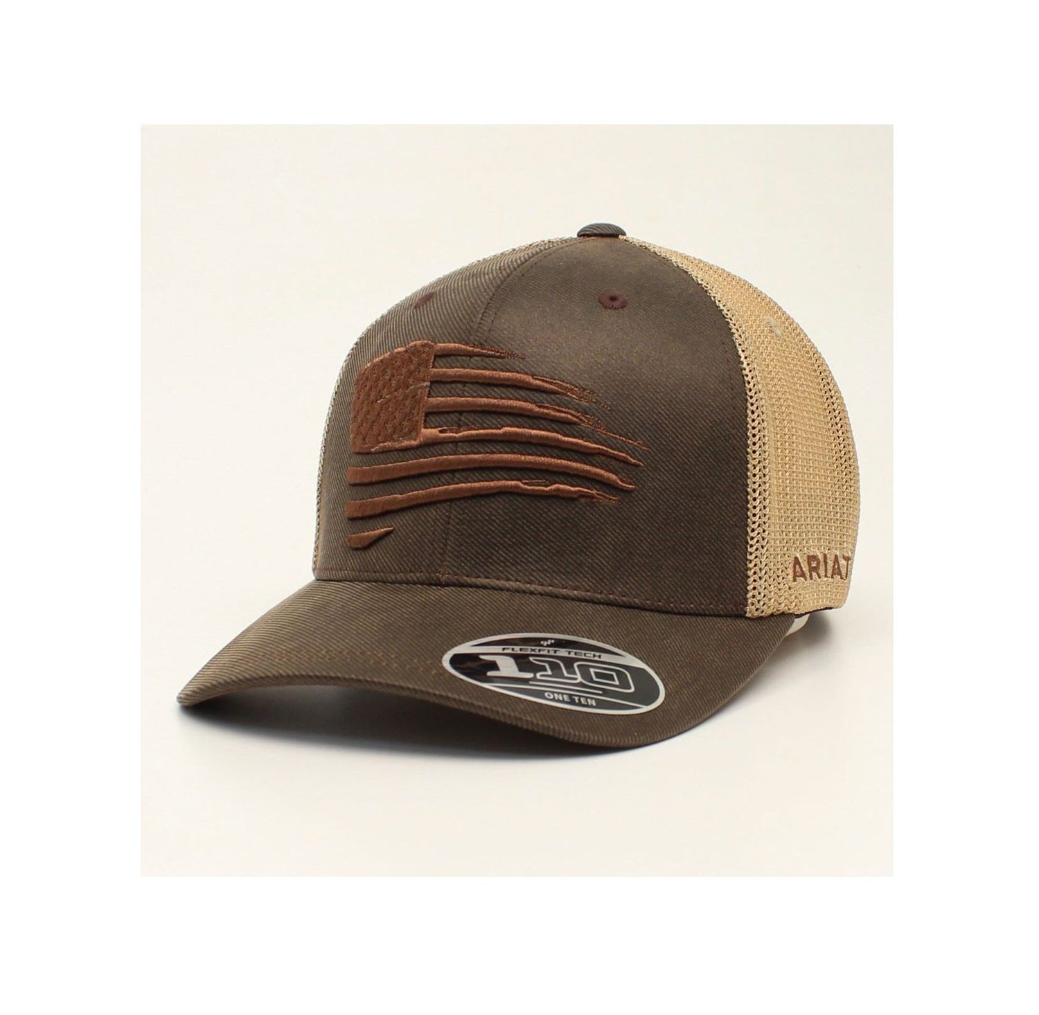 Ariat Mens SB FF110 Flag Embroidered Oilskin Brown A300012102