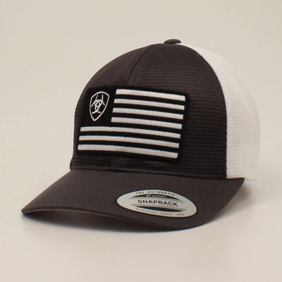 Ariat Men's Flexfit Snapback Cap- Charcoal with Shield Flag Patch (A300043007) Ariat Men's Flexfit Snapback Cap- Charcoal with Shield Flag Patch (A300043007)