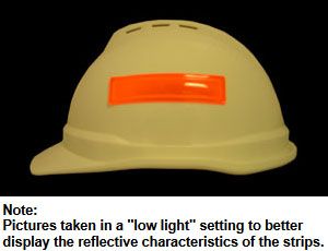 ERB Reflective Strips for Hard Hats – Fluorescent Orange (Model 19572)