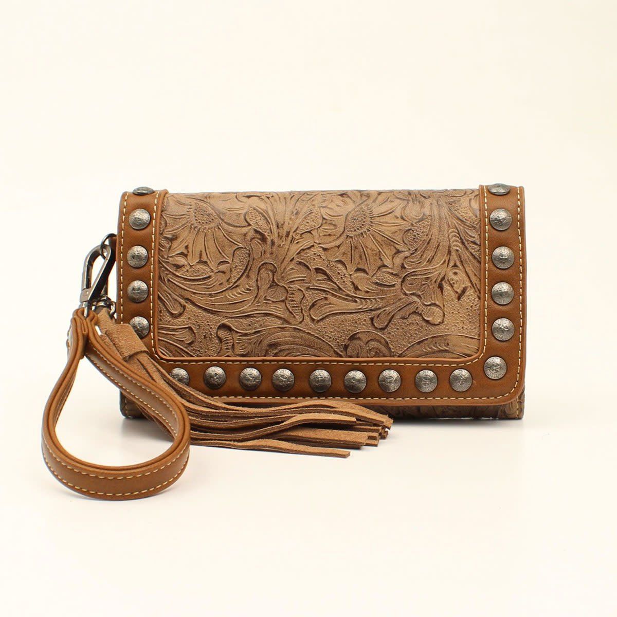 Blazin Roxx Ariana Floral Embossed Clutch Wallet – Brown (N770001802)