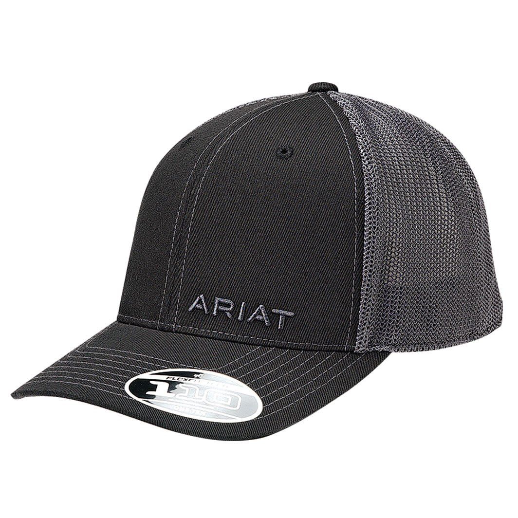Ariat Men's Flexfit 110 Mesh Back Cap – Black with Contrast Stitching (1597501) Ariat Men's Flexfit 110 Mesh Back Cap – Black with Contrast Stitching (1597501)