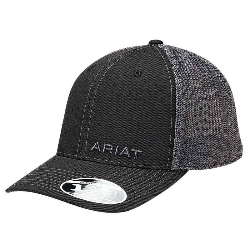 Ariat Men's Flexfit 110 Mesh Back Cap – Black with Contrast Stitching (1597501)