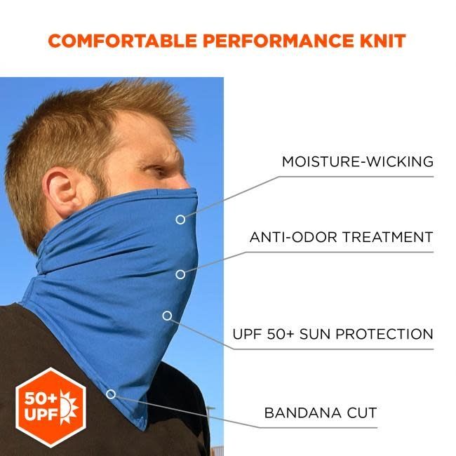 6482 L/XL Blue Cooling Neck Gaiter Bandana Pocket Kit