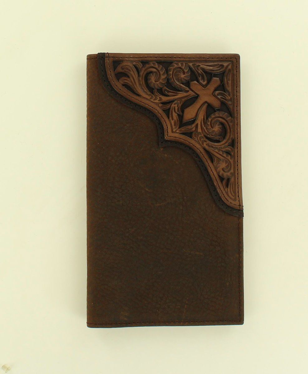 Ariat Rodeo Distressed Leather Cross Wallet – Medium Brown (A3531644)