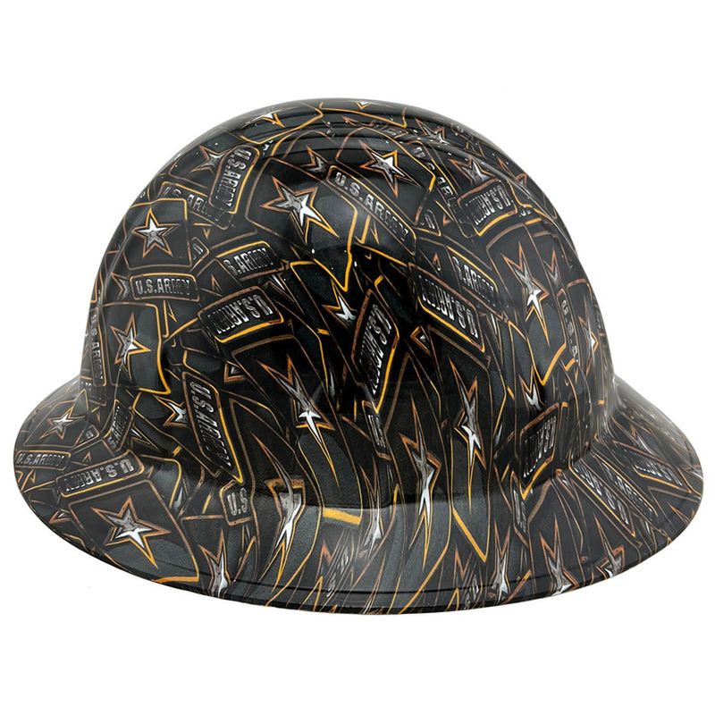 United States Army Design Full Brim Hydro Dipped Hard Hats hdhh-1670-FB