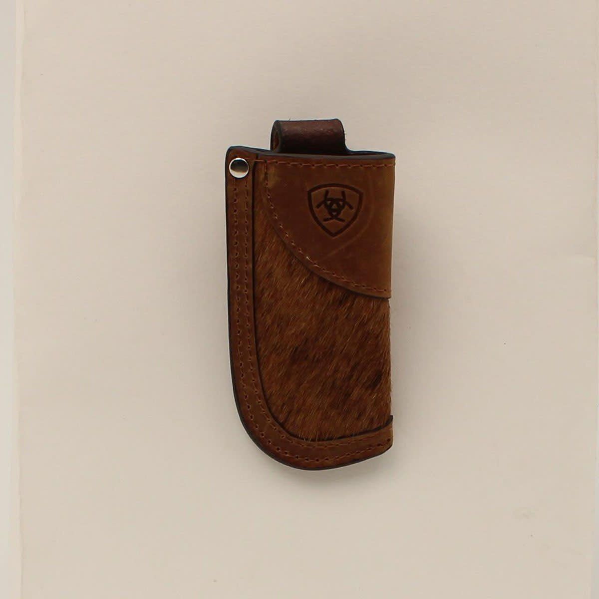 Ariat Leather Vertical Knife Sheath Calf Hair Medium Brown A1801944