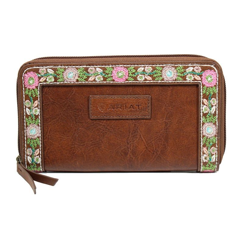Ariat Addison Ladies Floral Wallet Brown A770011102 Ariat Addison Ladies Floral Wallet Brown A770011102