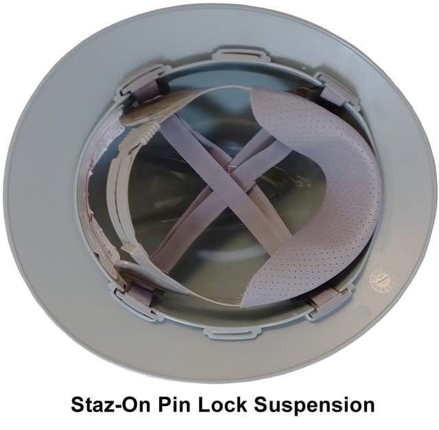 MSA Silver V-Gard Full Brim Hard Hats with Staz-On Suspensions