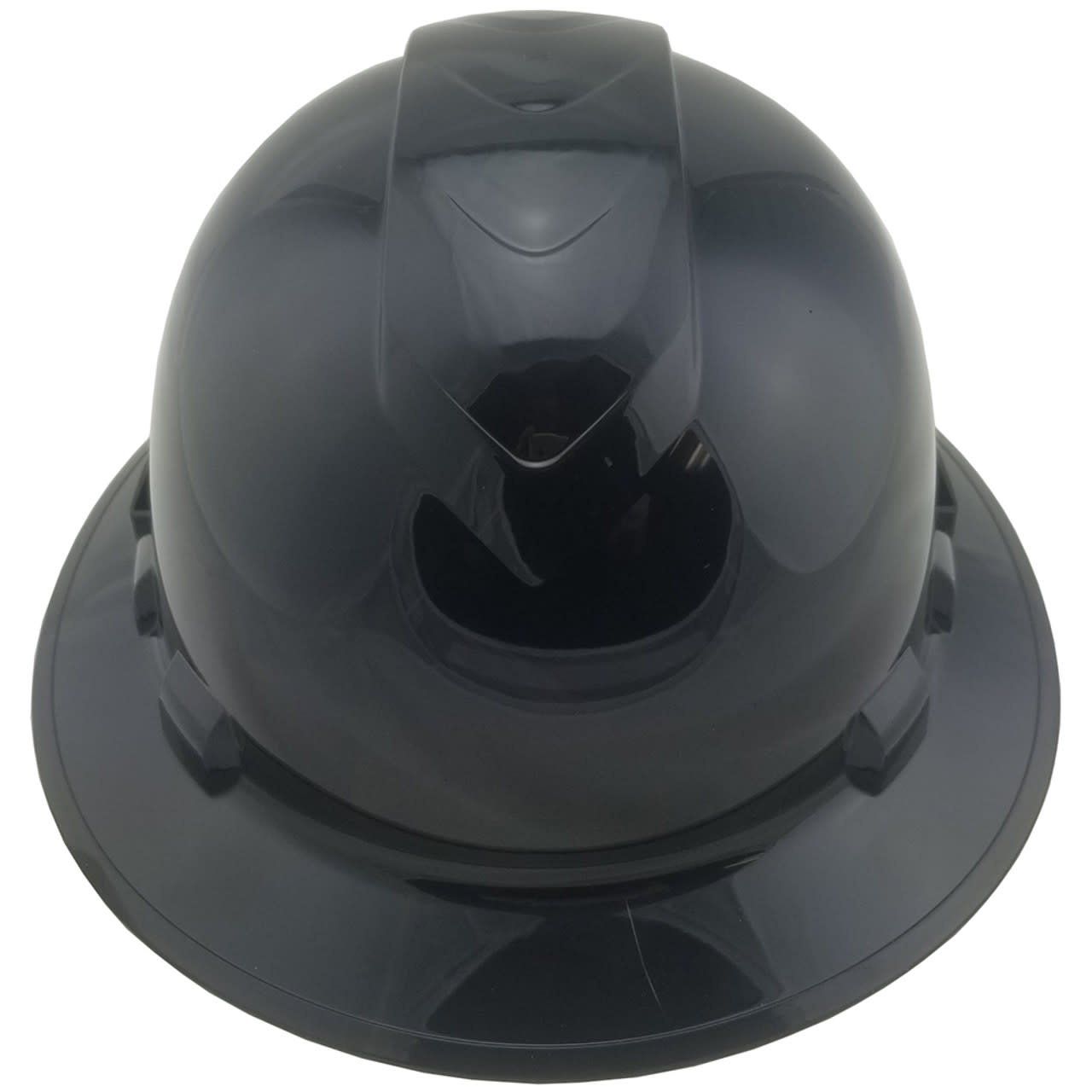 Pyramex Ridgeline Vented Black Full Brim Style Hard Hat - 4 Point Suspensions HP54111V