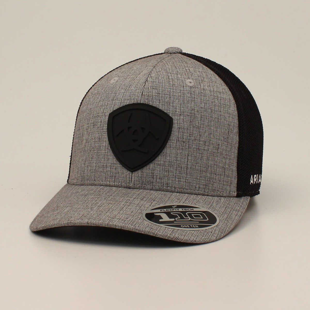 Ariat Mens Cap-Flexfit 110 Rubber Shield Patch Charcoal- (A300054007)