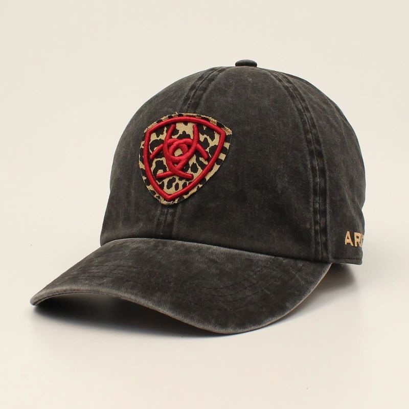 Ariat Ladies Ponyflo Cap Denim Embroidered Shield Black A300063001