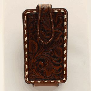 Ariat Men's Floral Embossed Leather Cell Phone Case – Brown (A0601902) Ariat Men's Floral Embossed Leather Cell Phone Case – Brown (A0601902)