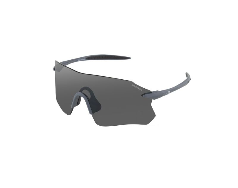 Bobster Aero Cycling Sunglass Matte Gray Frame  Smoke Silver Mirror Lens BAER01
