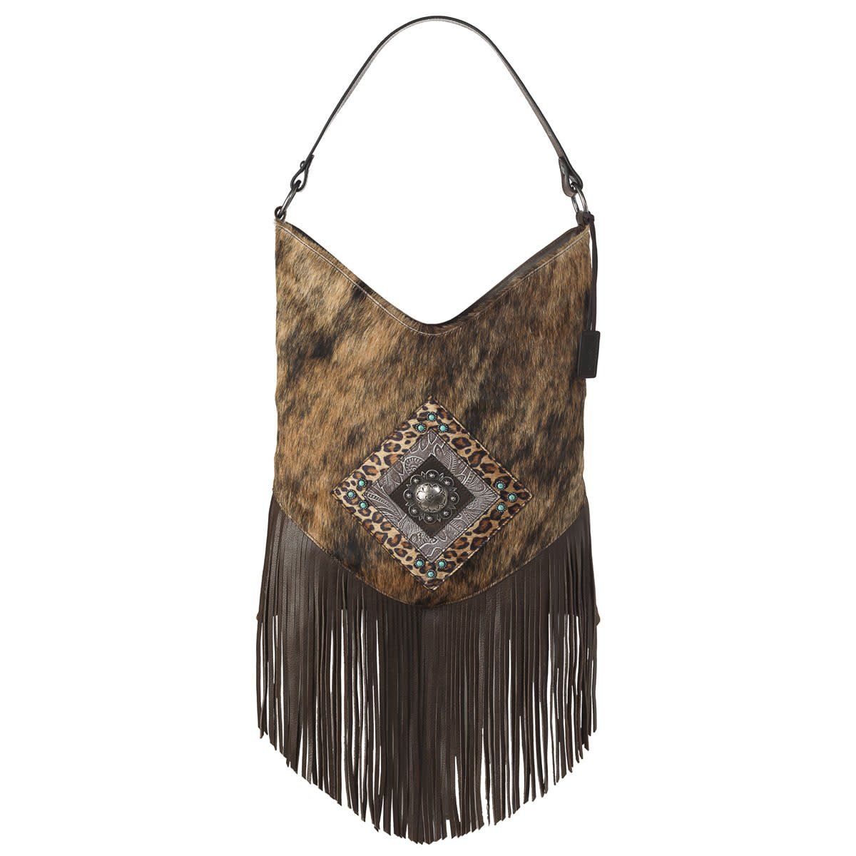 **ARIAT NASHVILLE SHOULDER BAG CALF HAIR BROWN  A770004002
