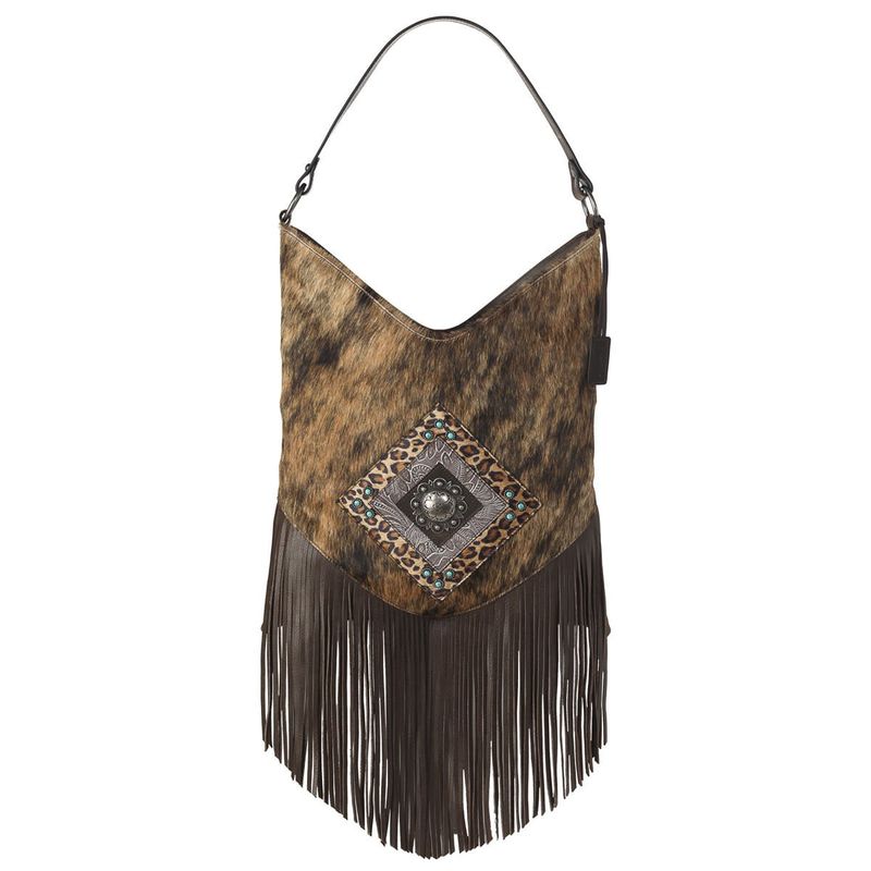 **ARIAT NASHVILLE SHOULDER BAG CALF HAIR BROWN  A770004002