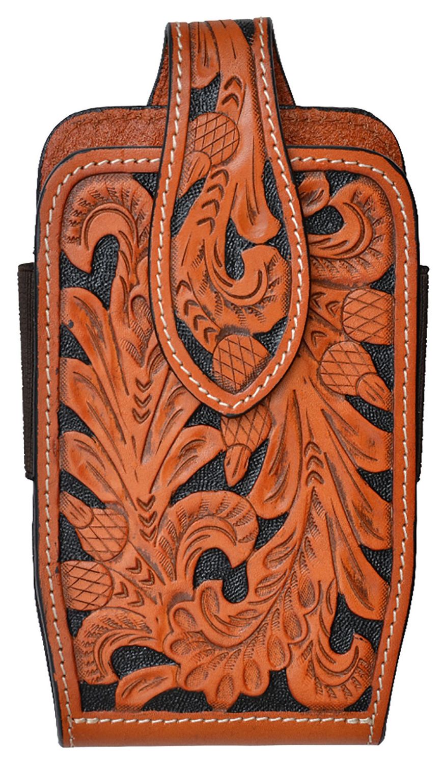 NOCONA XXL NATURAL W/BLACK ANTIQUE FLORAL PHONE HOLDER DPH656 NOCONA XXL NATURAL W/BLACK ANTIQUE FLORAL PHONE HOLDER DPH656