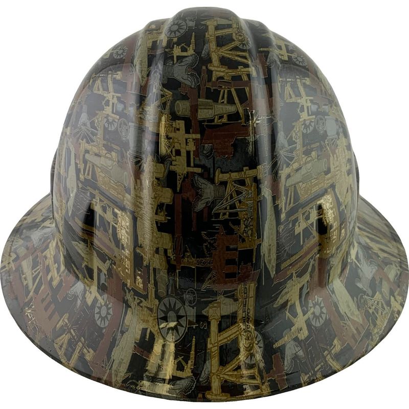 Oilfield Camo White Hydro  Dipped HardHat hdhh-722-FB