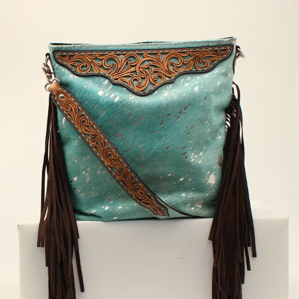 ANGEL RANCH CROSSBODY BAG ACID WASH LARGE CROSSBODY TURQUOISE D330002533