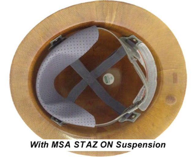 MSA Skull Guard Full Brim Hard Hats - Staz On Suspensions  White gb-454664