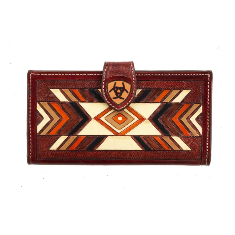 Ariat Ladies Wallet Southwestern Hand Tooled Multicolor A770016697