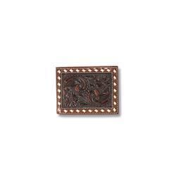 Ariat Men's Floral Embossed Leather Bifold Passcase Wallet – Brown (A3558102) Ariat Men's Floral Embossed Leather Bifold Passcase Wallet – Brown (A3558102)