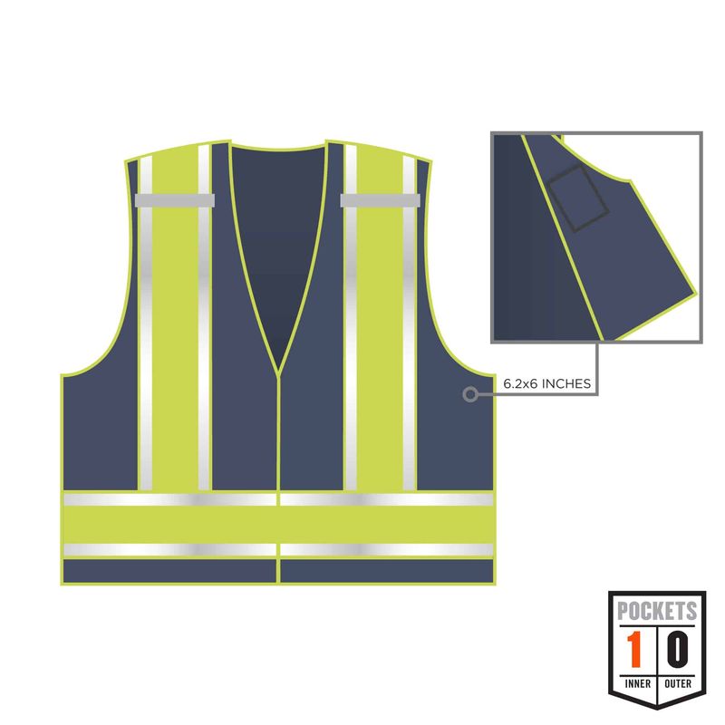 GloWear 8240HL Two-Tone Expandable Safety Vest - Type R, Class 2, Hook + Loop XL/2XL