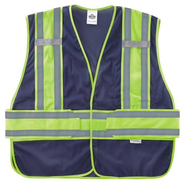 Ergodyne GloWear® 8240HL-NC Two-Tone Expandable Hi-Vis Safety Vest – Navy/White, XL/2XL