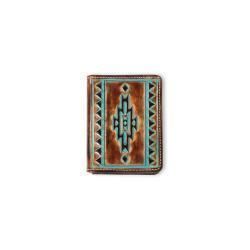 Ariat Mens Bifold Flip Style Wallet Turquoise Outline Southwestern Brown A3560102 Ariat Mens Bifold Flip Style Wallet Turquoise Outline Southwestern Brown A3560102