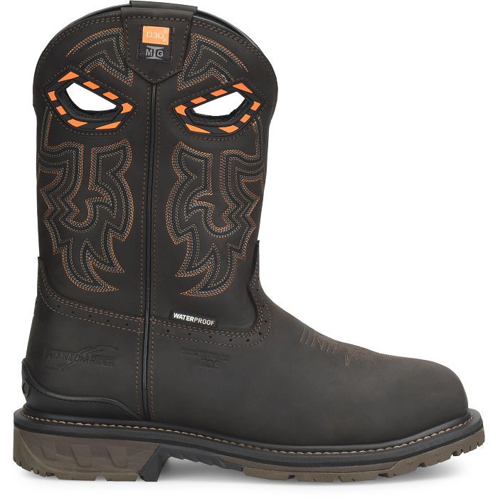 Double-H Phantom Rider Stanton 11" Waterproof Met Guard Composite Toe Roper – Obsidian (PH5011)