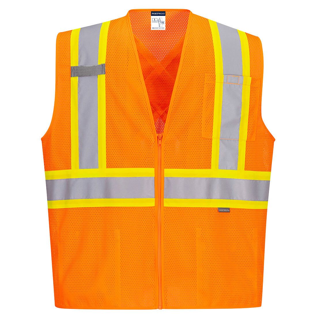 Portwest Hi-Vis X Back Contrast Vest CA101, Color: ORANGE, Size: S