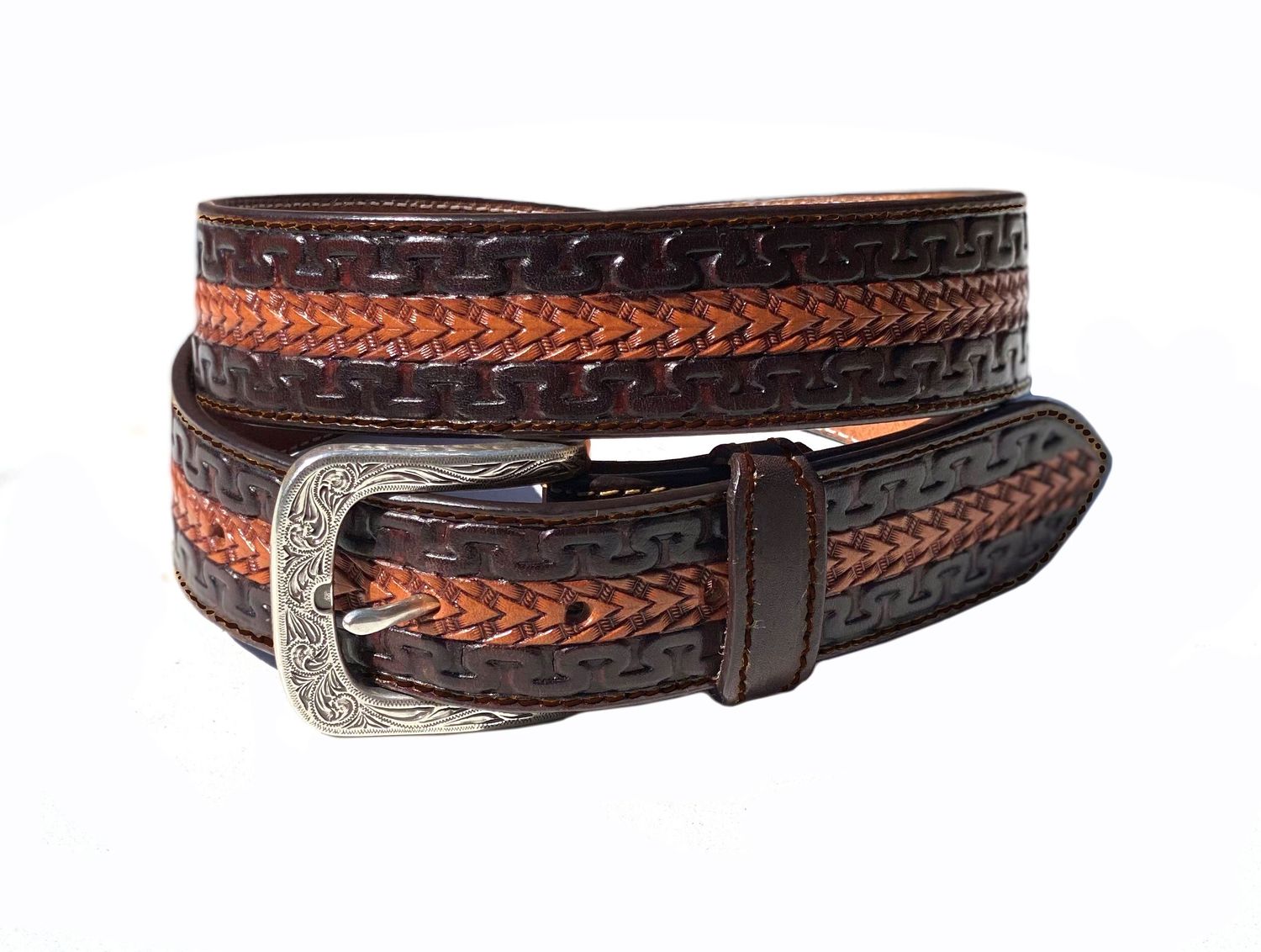 Durango Tyler Leather Belt – Serpentine Edge (Model DU3003-240)