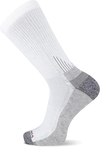 WOLVERINE PERFORMANCE WORK CREW SOCK WWM40010C6, Color: WHITE, Size: M