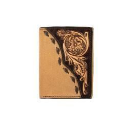 3D Mens Trifold Style Wallet Roughout Overlay Tan D250013608