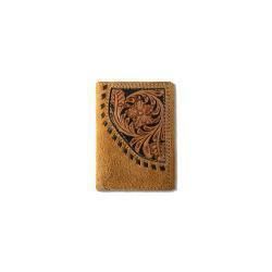 Ariat Mens Trifold Style Wallet Roughout Floral Overlay Tan A3565108 Ariat Mens Trifold Style Wallet Roughout Floral Overlay Tan A3565108