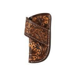 3D Knife Sheath Hand Tooled Floral Design Brown D8402702