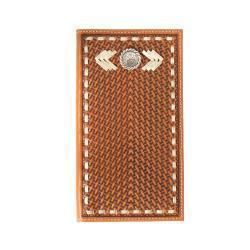 Nocona Mens Rodeo Style Wallet Rawhide Lace Concho Tan N500044708