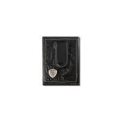 Ariat Mens Money Clip Style Wallet Floral Embossed Shield Black A3564601 Ariat Mens Money Clip Style Wallet Floral Embossed Shield Black A3564601